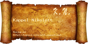 Kappel Nikolett névjegykártya